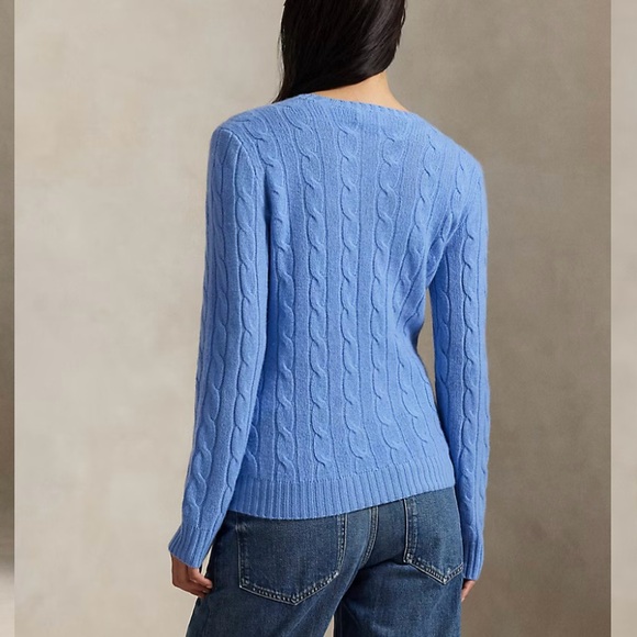 Polo Ralph Lauren 100% Cashmere Iconic Cable Knit Sweater in Pink Size M - Picture 11 of 11